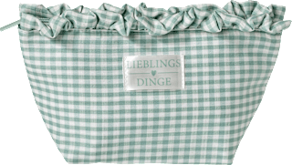 Kosmetiktasche grün/weiß Karomuster "Lieblingsdinge" Vito & Joe