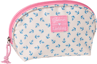 Kosmetiktasche weiß/blau Anker "Sommerliebling" Vito & Joe