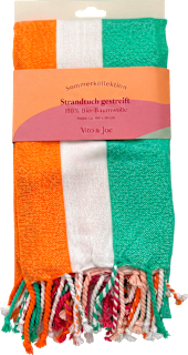 Strandtuch gestreift, grün-orange-pink Vito & Joe