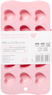 Pralinen-/Eiswürfelform, Herzen wenco