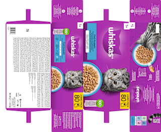 Nassfutter Katze Fisch Auswahl in Gelee, Jumbopack (80x85 g) Whiskas