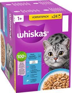 Nassfutter Katze Fischauswahl in Gelee, Multipack (24x85 g) Whiskas