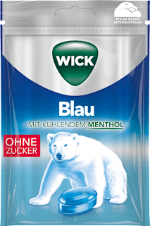 Bonbon, Blau mit Menthol, zuckerfrei WICK
