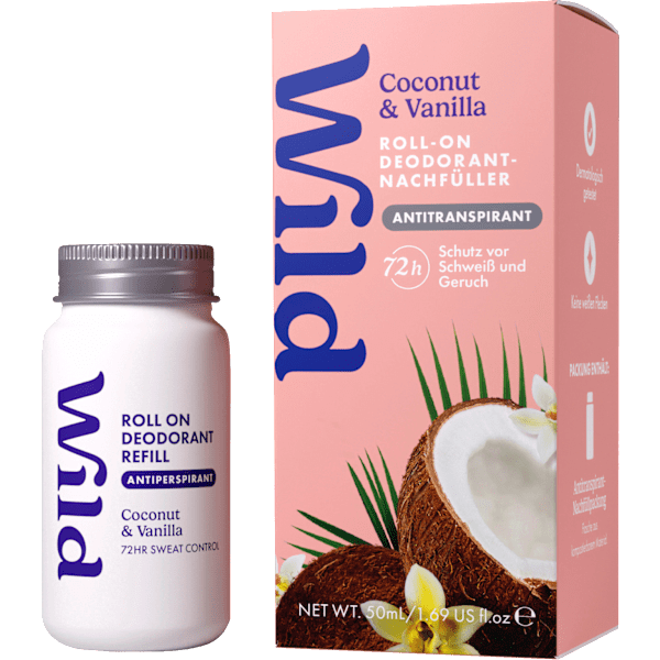Antitranspirant Deo Roll-on Coconut & Vanilla Nachfüllpack Wild