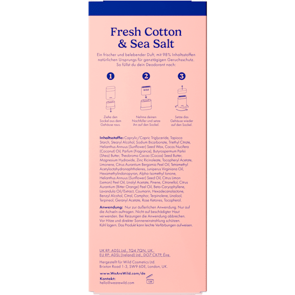 Deostick Fresh Cotton & Sea Salt + Nachfüllpack Wild