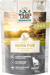 Nassfutter Katze Huhn pur Wildes Land