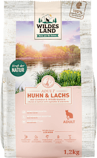 Trockenfutter Katze, Huhn & Lachs mit Gartengemüse, Adult Wildes Land