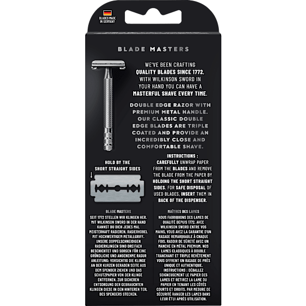 Rasierhobel, Barber´s Style The Edger mit Ersatzklingen WILKINSON SWORD