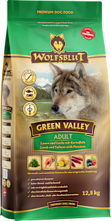 Trockenfutter Hund mit Lamm, Lachs & Kartoffel, green valley, Adult Wolfsblut