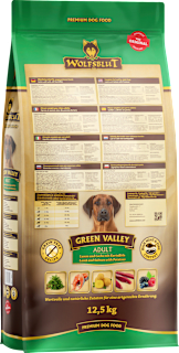 Trockenfutter Hund mit Lamm, Lachs & Kartoffel, green valley, Adult Wolfsblut