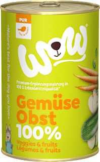 Nassfutter Hund 100% Gemüse & Obst WOW