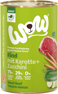 Nassfutter Hund mit Rind & Karotte, Adult WOW