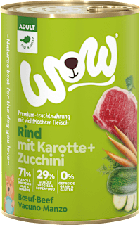 Nassfutter Hund mit Rind & Karotte, Adult WOW
