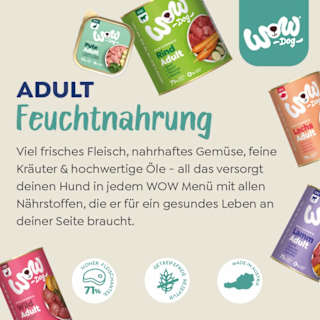 Nassfutter Hund mit Wild, Seealge & Süßkartoffel, Adult WOW