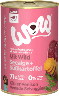 Nassfutter Hund mit Wild, Seealge & Süßkartoffel, Adult WOW