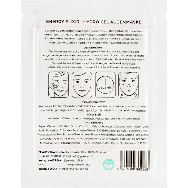 Augenpads Energy Elixir (1 Paar) Yeauty