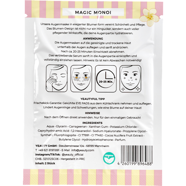 Augenpads Magic Monoi Flower (1 Paar) Yeauty