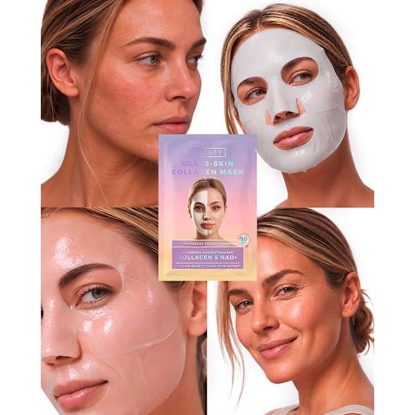 Gesichtsmaske Glass-Skin Hydrogel Kollagen & NAD+  Yeauty