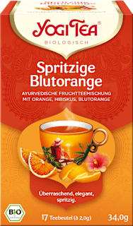 Früchtetee "Spritzige Blutorange" mit Orange, Hibiskus & Blutorange (17 Beutel) YOGI TEA