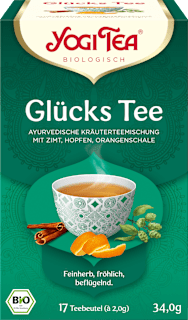Kräutertee "Glücks Tee" mit Zimt, Hopfen & Orangenschale (17 Beutel) YOGI TEA